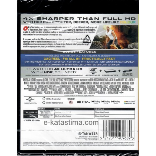 Fast & Furious 9 [4K Ultra HD] (Dicetor's Cut & Theatrical)