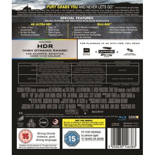 Fury [4K Ultra HD +  Blu-ray]