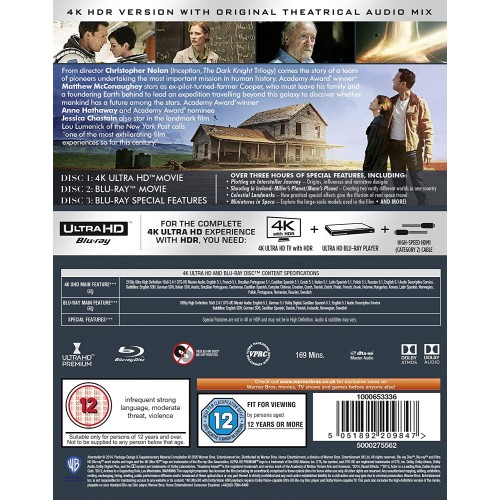 Interstellar (3 Disc) [4K Ultra HD + Blu-ray]