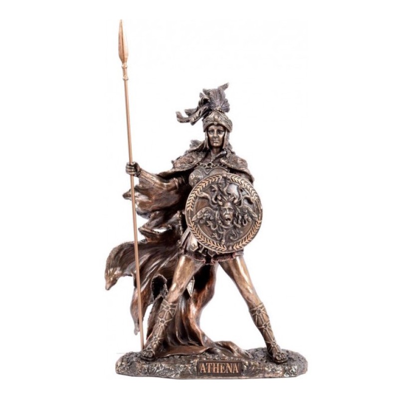 Θεά Αθηνά με ακόντιο (Αγαλμα ρητίνης με ροδίωση)